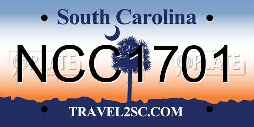 NCC1701 South Carolina License Plate