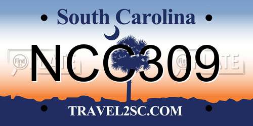 NCC309 South Carolina License Plate