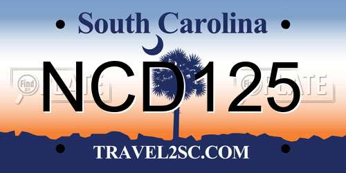 NCD125 South Carolina License Plate