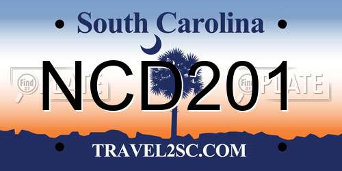 NCD201 South Carolina License Plate