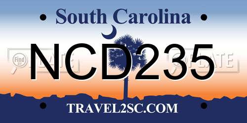 NCD235 South Carolina License Plate