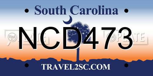 NCD473 South Carolina License Plate