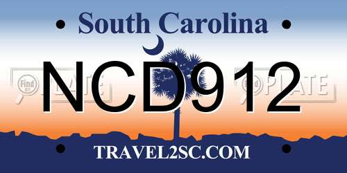 NCD912 South Carolina License Plate