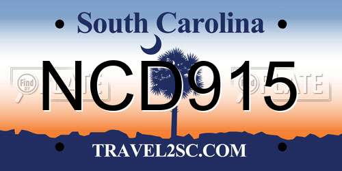 NCD915 South Carolina License Plate