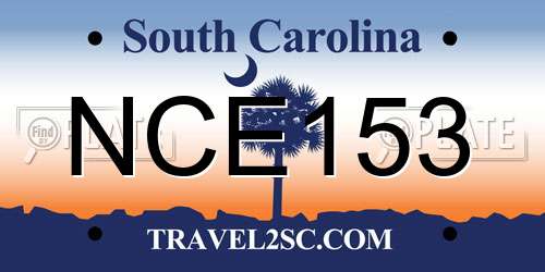 NCE153 South Carolina License Plate