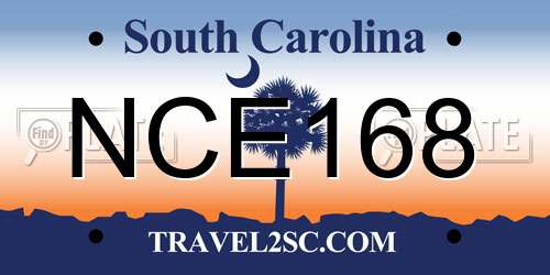 NCE168 South Carolina License Plate