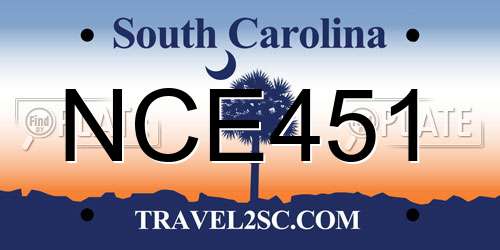 NCE451 South Carolina License Plate