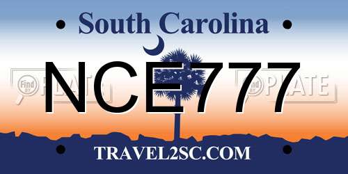 NCE777 South Carolina License Plate