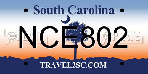 NCE802 South Carolina License Plate