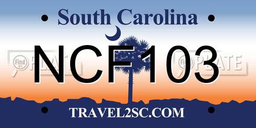 NCF103 South Carolina License Plate
