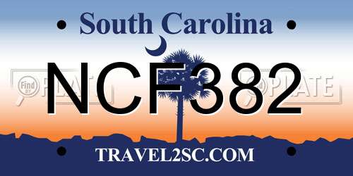 NCF382 South Carolina License Plate
