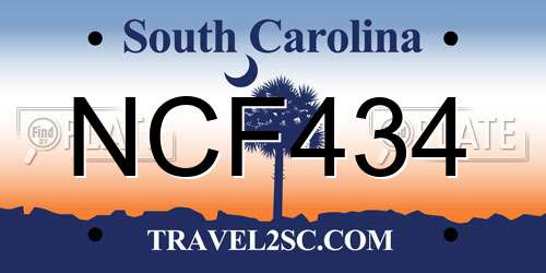 NCF434 South Carolina License Plate
