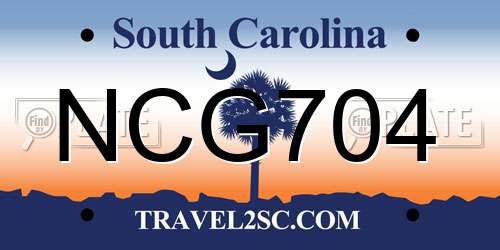 NCG704 South Carolina License Plate