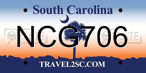 NCG706 South Carolina License Plate