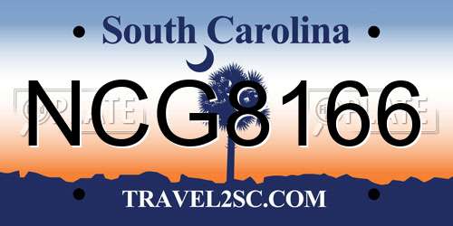 NCG8166 South Carolina License Plate