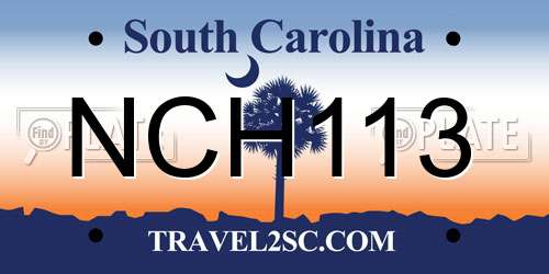 NCH113 South Carolina License Plate