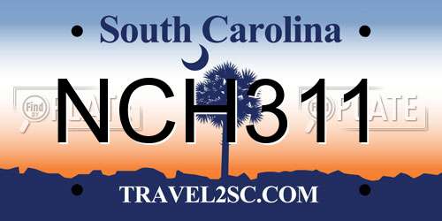 NCH311 South Carolina License Plate