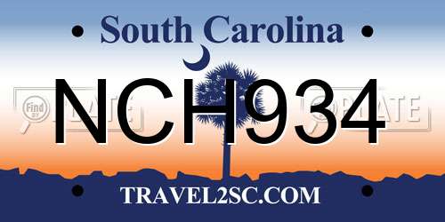 NCH934 South Carolina License Plate