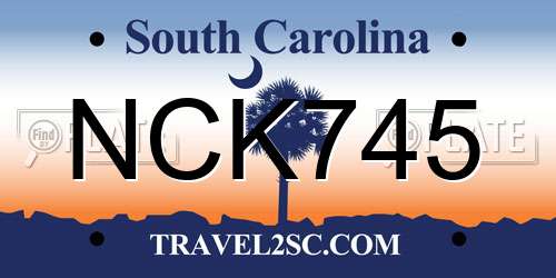 NCK745 South Carolina License Plate