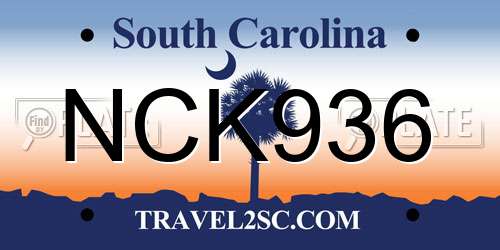 NCK936 South Carolina License Plate