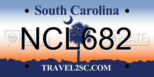NCL682 South Carolina License Plate