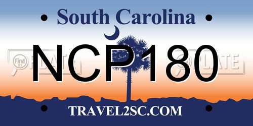 NCP180 South Carolina License Plate