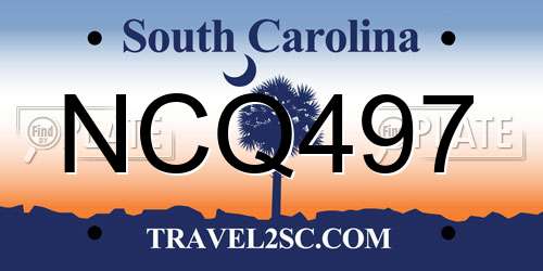 NCQ497 South Carolina License Plate
