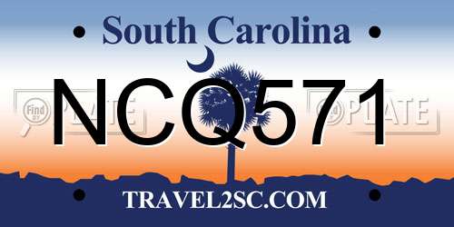 NCQ571 South Carolina License Plate