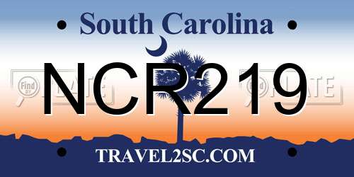 NCR219 South Carolina License Plate