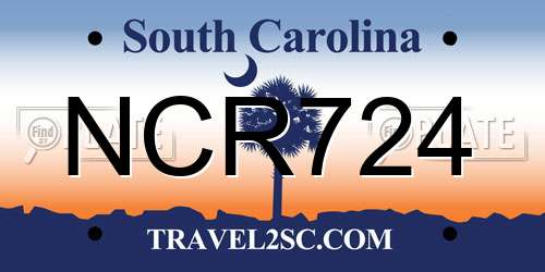 NCR724 South Carolina License Plate
