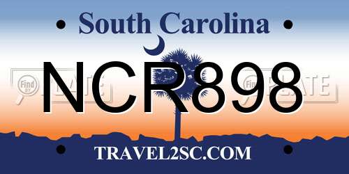 NCR898 South Carolina License Plate