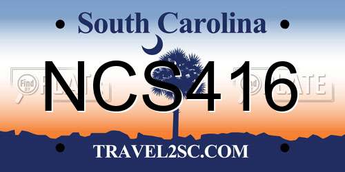NCS416 South Carolina License Plate