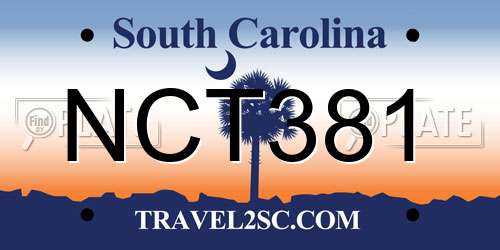NCT381 South Carolina License Plate