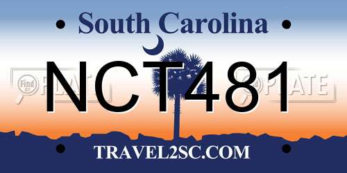 NCT481 South Carolina License Plate