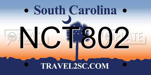 NCT802 South Carolina License Plate