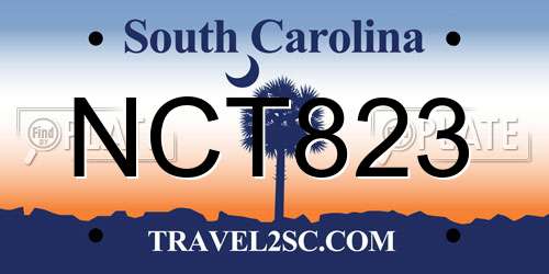 NCT823 South Carolina License Plate