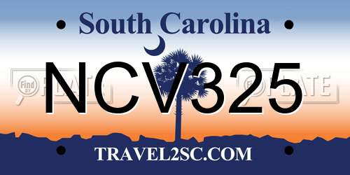 NCV325 South Carolina License Plate