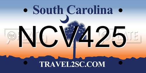 NCV425 South Carolina License Plate