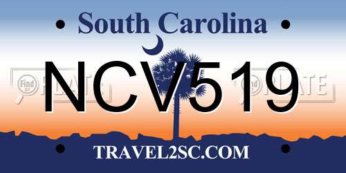 NCV519 South Carolina License Plate