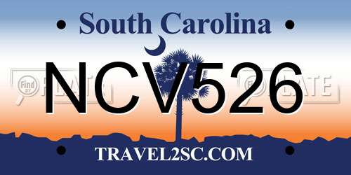 NCV526 South Carolina License Plate
