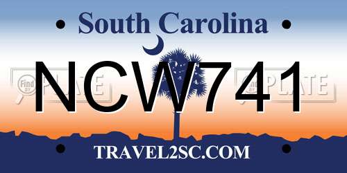 NCW741 South Carolina License Plate