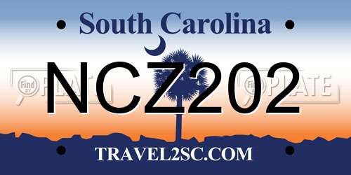 NCZ202 South Carolina License Plate
