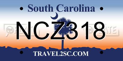 NCZ318 South Carolina License Plate