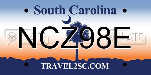 NCZ98E South Carolina License Plate