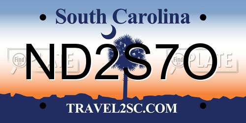 ND2S7O South Carolina License Plate