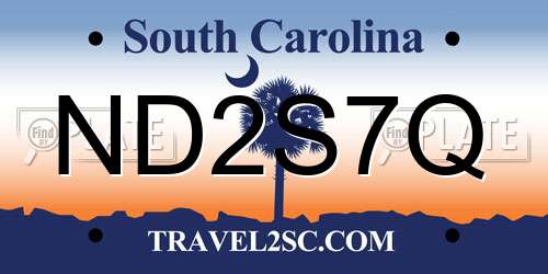ND2S7Q South Carolina License Plate
