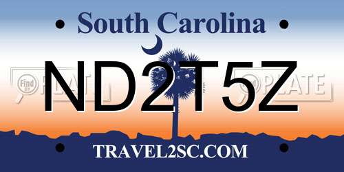 ND2T5Z South Carolina License Plate
