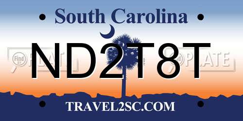 ND2T8T South Carolina License Plate