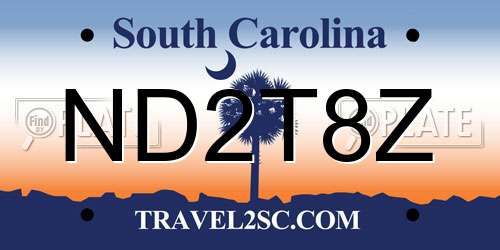 ND2T8Z South Carolina License Plate