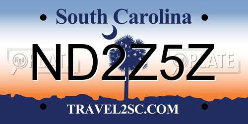 ND2Z5Z South Carolina License Plate